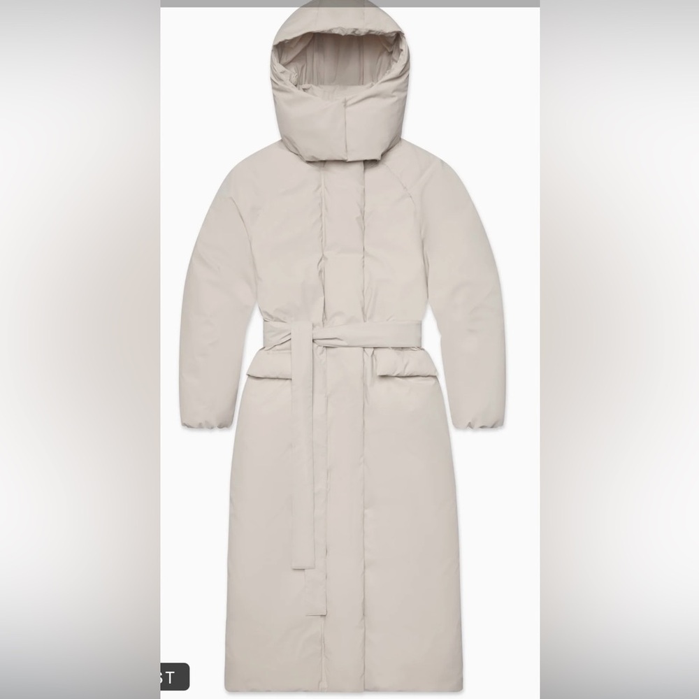 NWT MAXI LENGTH NYLON PUFFER COAT WITH REMOVABLE HOOD